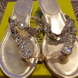 Gently used Vince Camuto Jeweled Sandals.